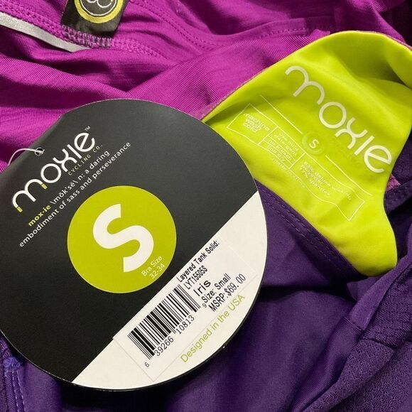 Moxie Cycling Iris Purple Layered Tank Top Small NWT - Picture 5 of 6